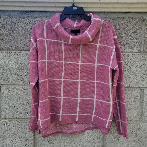 Alison Andrews Small Slide Split Pink Patterned Cowl Neck Sweater - Picture 1 of 7